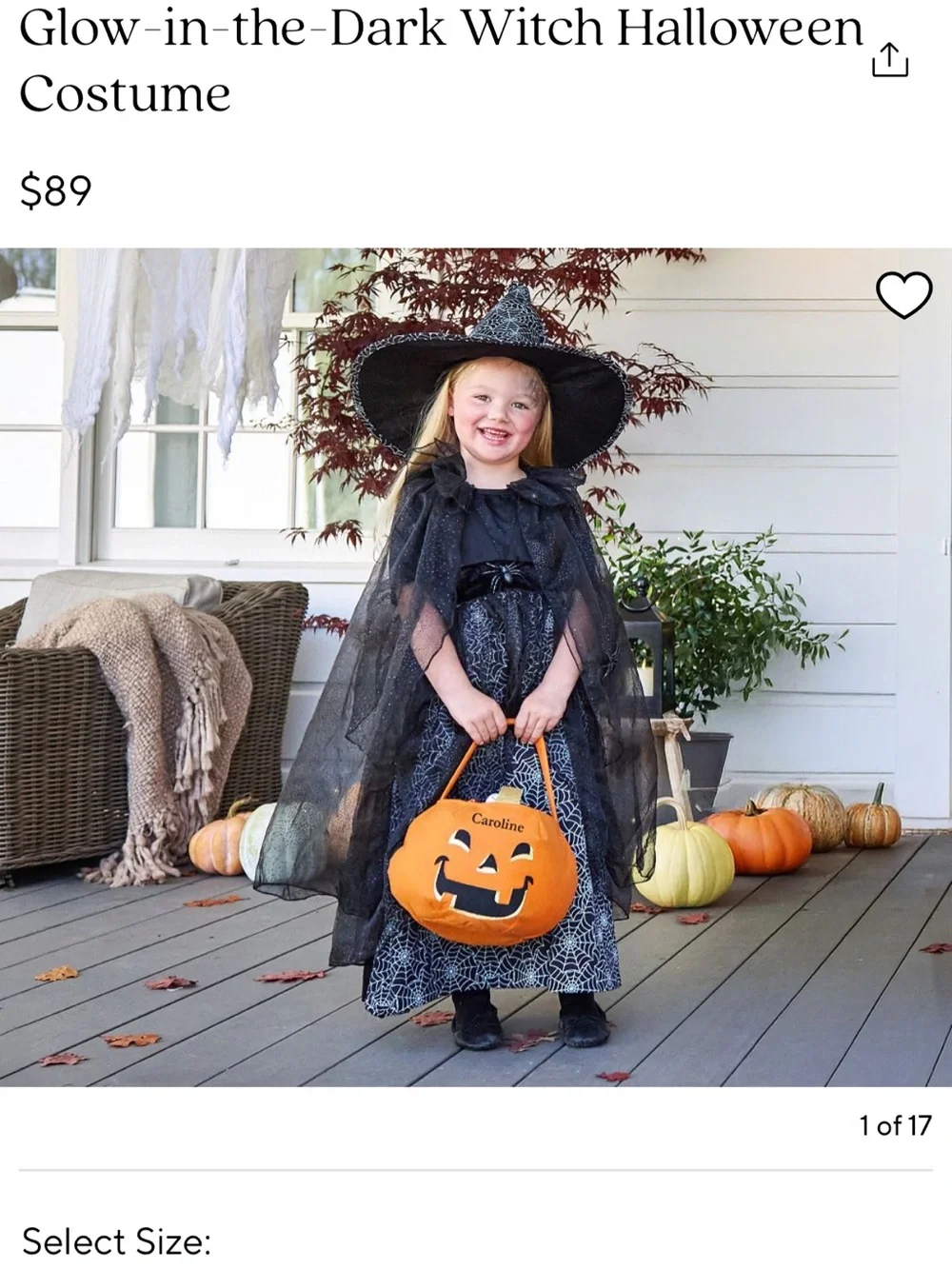 Pottery barn witch costume